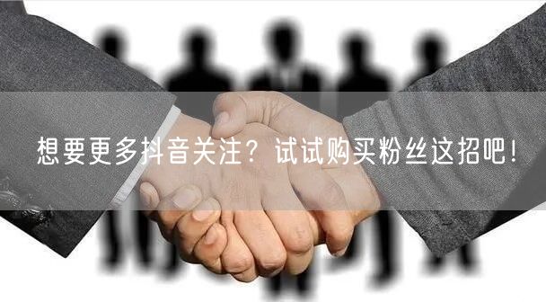 想要更多抖音关注？试试购买粉丝这招吧！