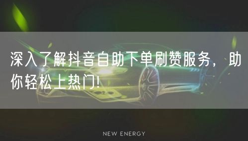 深入了解抖音自助下单刷赞服务，助你轻松上热门!