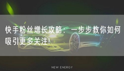 快手粉丝增长攻略：一步步教你如何吸引更多关注!