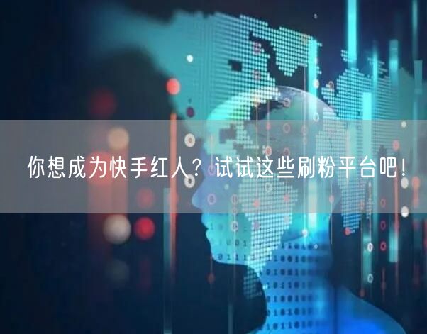 你想成为快手红人？试试这些刷粉平台吧！