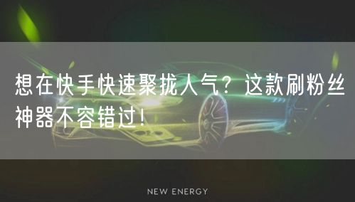 想在快手快速聚拢人气？这款刷粉丝神器不容错过！