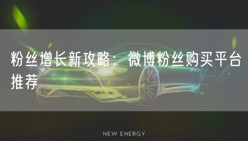 粉丝增长新攻略：微博粉丝购买平台推荐