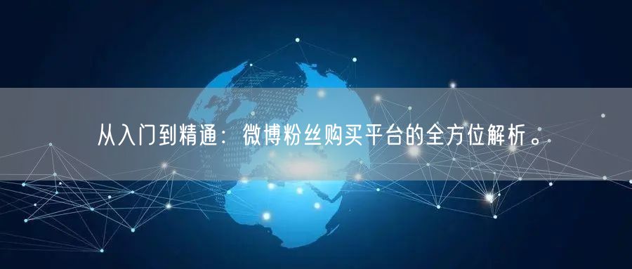 从入门到精通：微博粉丝购买平台的全方位解析。