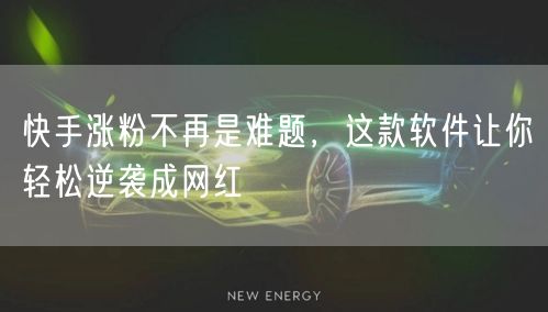 快手涨粉不再是难题，这款软件让你轻松逆袭成网红