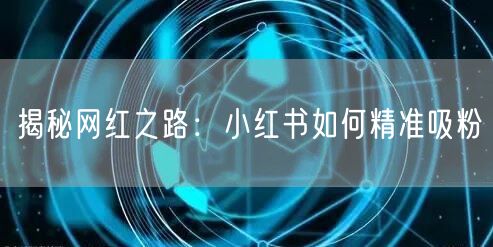 揭秘网红之路：小红书如何精准吸粉
