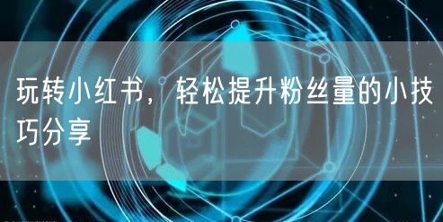 玩转小红书，轻松提升粉丝量的小技巧分享