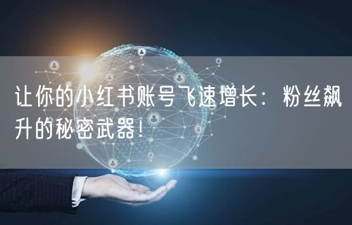 让你的小红书账号飞速增长：粉丝飙升的秘密武器！