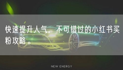 快速提升人气，不可错过的小红书买粉攻略。