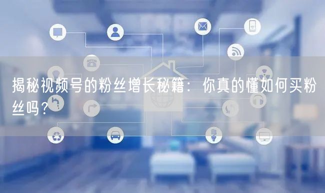 揭秘视频号的粉丝增长秘籍：你真的懂如何买粉丝吗？