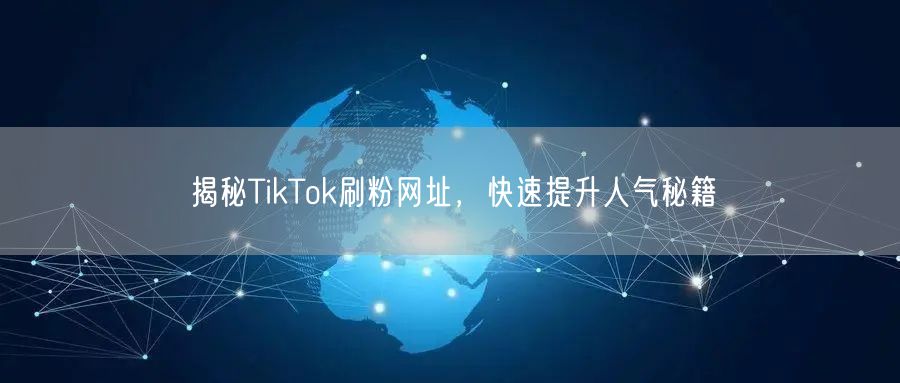 揭秘TikTok刷粉网址，快速提升人气秘籍