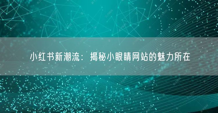 小红书新潮流：揭秘小眼睛网站的魅力所在