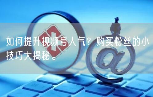 如何提升视频号人气？购买粉丝的小技巧大揭秘。