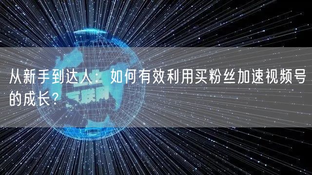 从新手到达人：如何有效利用买粉丝加速视频号的成长？